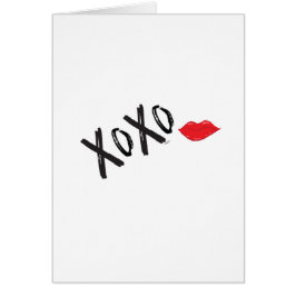 Glad Alla hjärtans dag Red XOXO Kärlek Kiss Hälsningskort