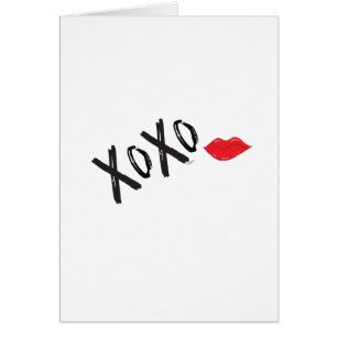 Glad Alla hjärtans dag Red XOXO Kärlek Kiss Hälsningskort