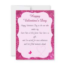 Glad Alla hjärtans dag Ro Rosa Glitter