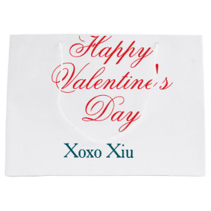 Glad Alla hjärtans dag röd blå xoxo kärlek namn