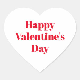 Glad Alla hjärtans dag Röda och vita Alla hjärtans Hjärtformat Klistermärke