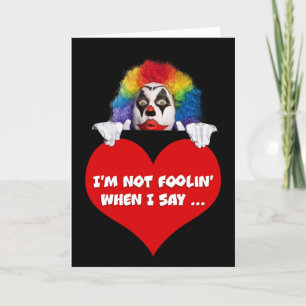 Glad Alla hjärtans dag Rolig clown humor Helgkort