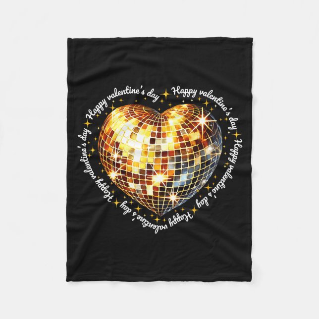 Glad Alla Hjärtans Dag Rolig Guld Coquette Disco B Fleecefilt (Framsidan)