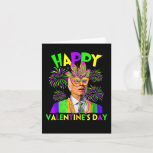 Glad Alla Hjärtans Dag Rolig Joe Biden Mardi Gras Kort
