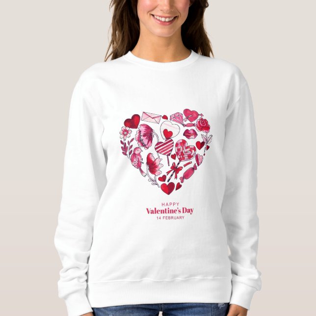 "Glad Alla hjärtans dag - Romantic kärlek" T Shirt (Framsida)