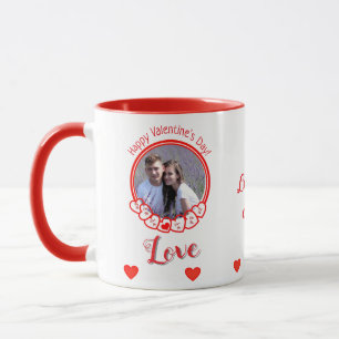 Glad Alla hjärtans dag Romantic Red Hearts Photo Mugg