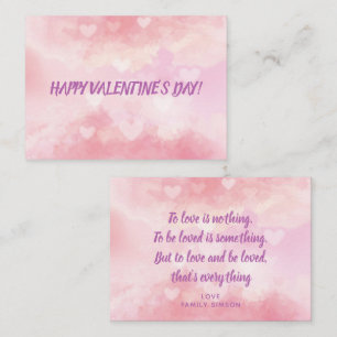 Glad Alla hjärtans dag Romantiska Rosa Hjärtan Anteckningskort