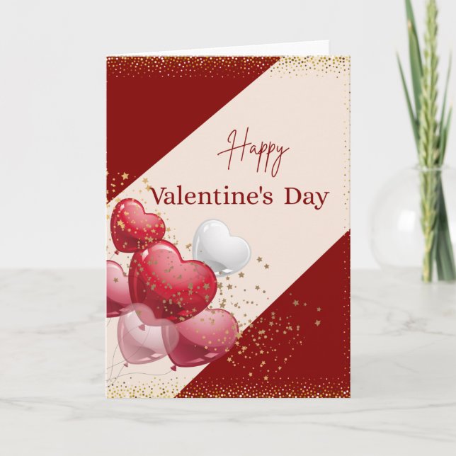 Glad Alla Hjärtans Dag Romantiskt Hjärtans Välkoms Kort (Framsida)