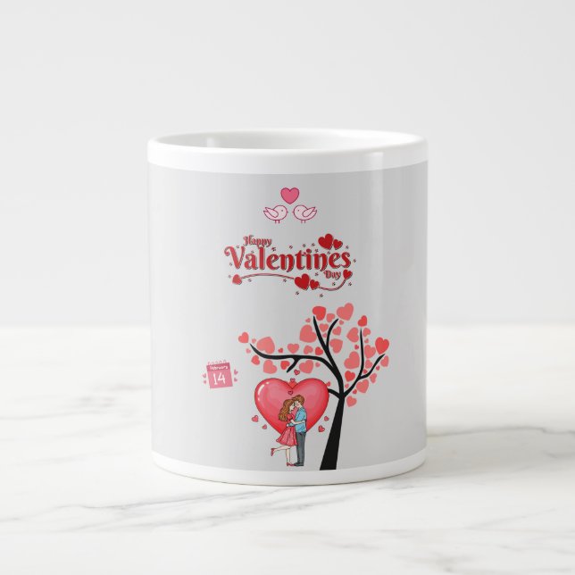 Glad Alla hjärtans dag – Romantiskt par  Jumbo Mugg (Framsidan)