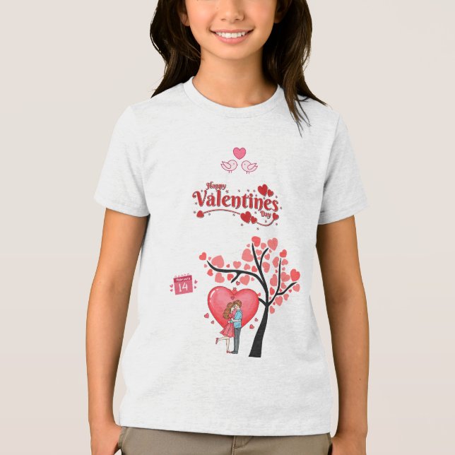 Glad Alla hjärtans dag – Romantiskt par T Shirt (Framsida)