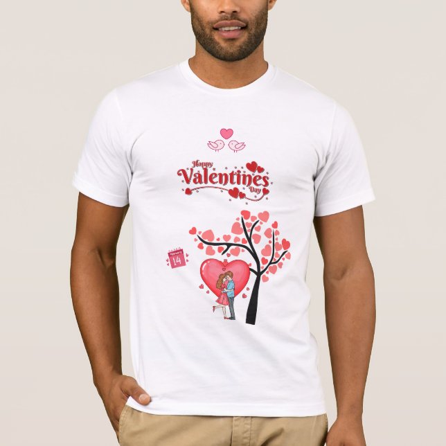 Glad Alla hjärtans dag – Romantiskt par T Shirt (Framsida)