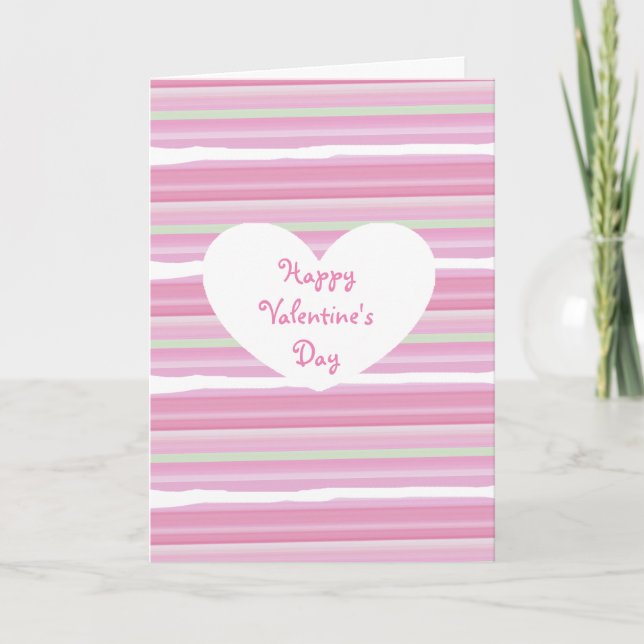 Glad Alla Hjärtans Dag Rosa Akvarell Kort (Framsida)