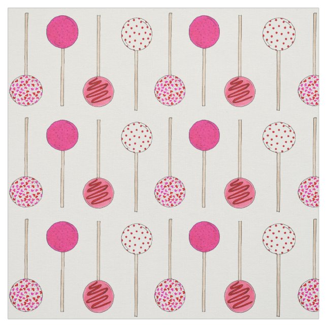 Glad Alla hjärtans dag Rosa Cake Pops Bakery Tyg (Provkarta)