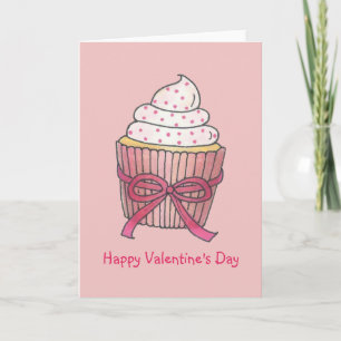 Glad Alla hjärtans dag Rosa Cupkaka Cake Kärlek Helgkort