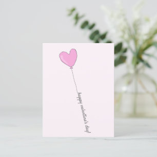 Glad Alla hjärtans dag - Rosa Hjärtformade ballong Vykort