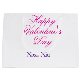 Glad Alla hjärtans dag rosa lila xoxo kärlek namn