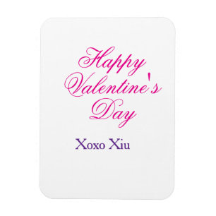 Glad Alla hjärtans dag rosa lila xoxo kärlek namn Magnet