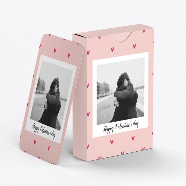 Glad Alla hjärtans dag | Rosa och rött hjärta | Gå Casinokort (Skapare uppladdad)