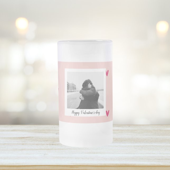 Glad Alla hjärtans dag | Rosa och rött hjärta | Gå Frostat Ölglas (Skapare uppladdad)