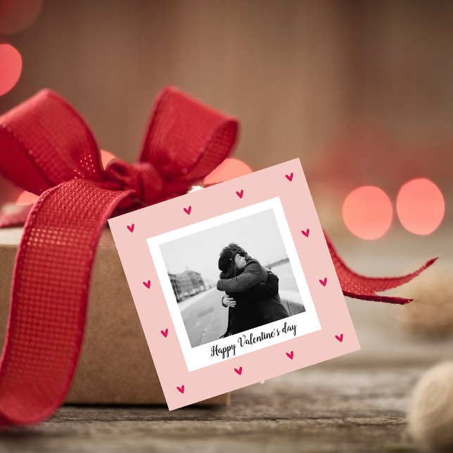 Glad Alla hjärtans dag | Rosa och rött hjärta | Gå Gåvor Etiketter (Skapare uppladdad)