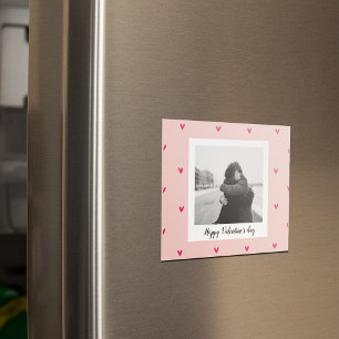Glad Alla hjärtans dag Rosa och rött hjärta Gå Magnet