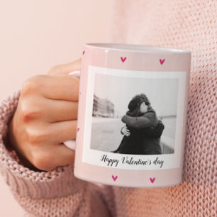 Glad Alla hjärtans dag   Rosa och rött hjärta   Gå Mugg