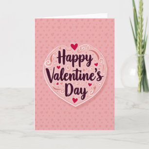 Glad Alla Hjärtans Dag Rosa Skiktat Hjärtkort Kort
