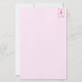 Glad Alla hjärtans dag Rosa Stationery Brevpapper