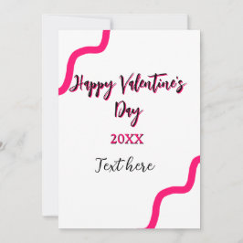 Glad Alla Hjärtans Dag rosa svart spiral fet bokst Inbjudningar