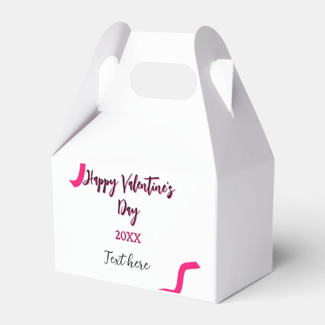 Glad Alla hjärtans dag rosa svart spiral fetstil Presentaskar (Framsidan Sidan)