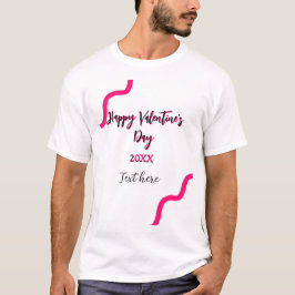Glad Alla hjärtans dag rosa svart spiral fetstil T Shirt