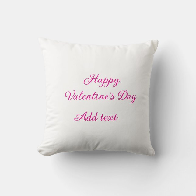 Glad Alla hjärtans dag rosa text namn meddelande Kudde (Framsida)
