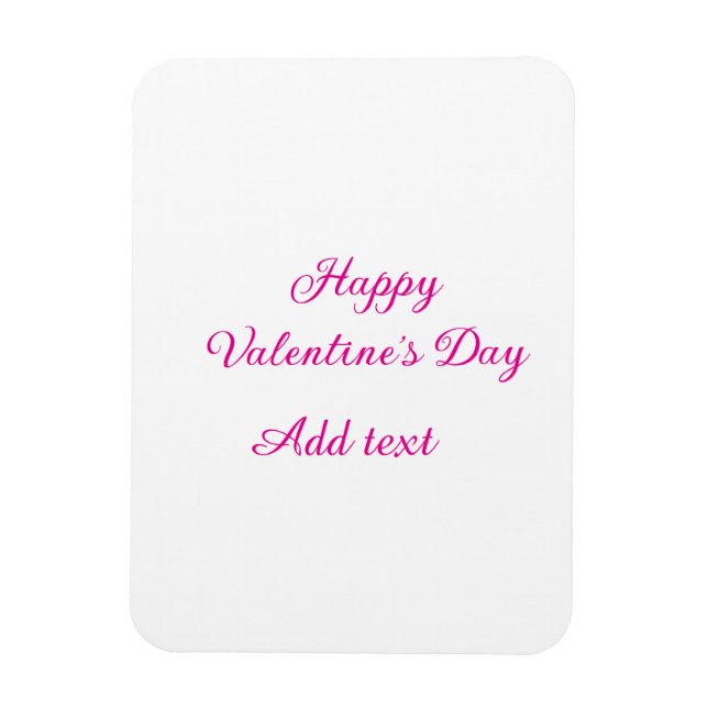 Glad Alla hjärtans dag rosa text namn meddelande Magnet (Vertikal)