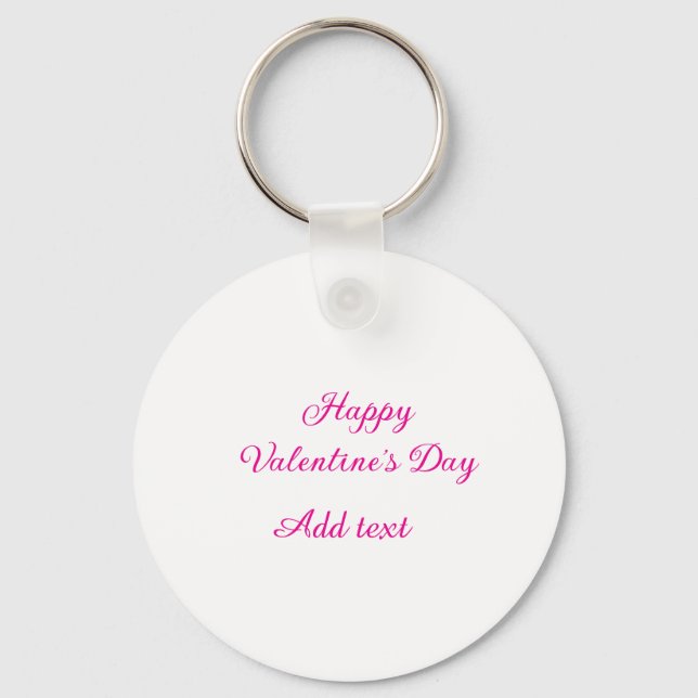 Glad Alla hjärtans dag rosa text namn meddelande Nyckelring (Framsida)