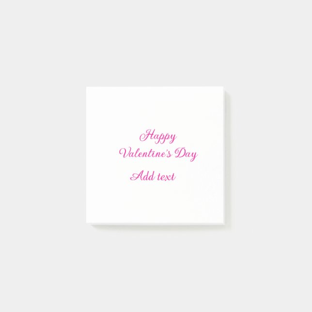 Glad Alla hjärtans dag rosa text namn meddelande Post-it Block (Framsida)