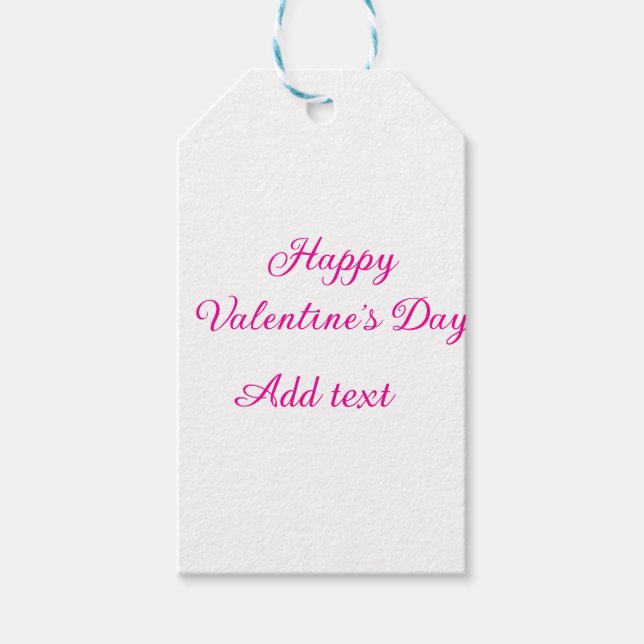 Glad Alla hjärtans dag rosa text namn meddelande Presentetikett (Framsidan)
