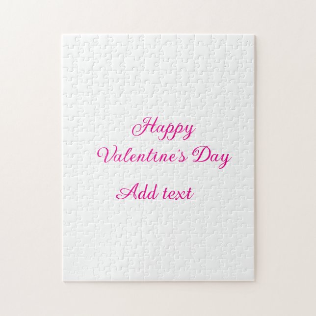 Glad Alla hjärtans dag rosa text namn meddelande Pussel (Vertikal)