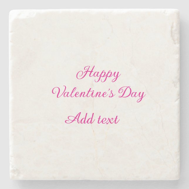 Glad Alla hjärtans dag rosa text namn meddelande Stenunderlägg (Framsidan)