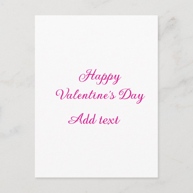 Glad Alla hjärtans dag rosa text namn meddelande Vykort (Framsida)