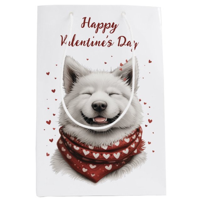 Glad Alla Hjärtans Dag Samoyed Hund (Framsidan)