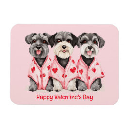 Glad Alla Hjärtans Dag Schnauzer Hundar Magnet