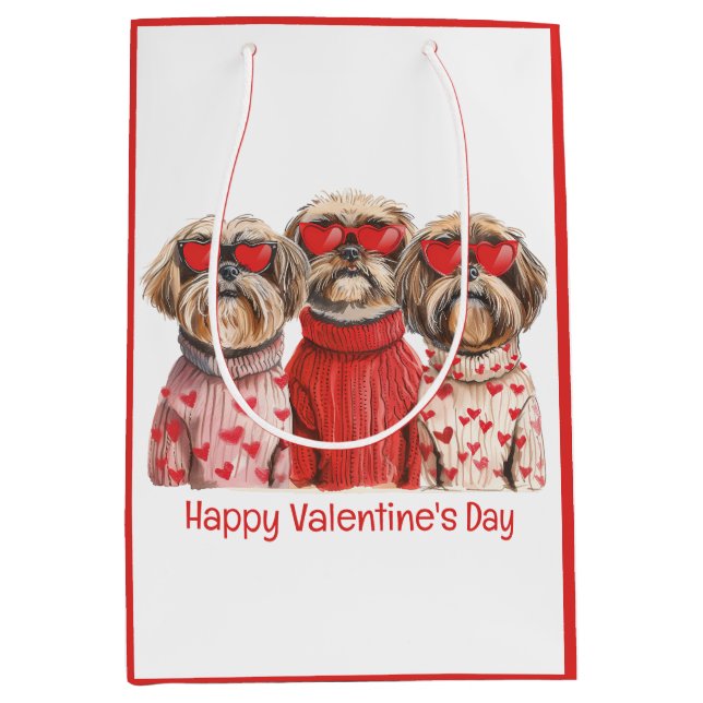 Glad Alla Hjärtans Dag Shih Tzu Hundar (Framsidan)