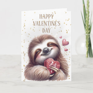 Glad Alla hjärtans dag Sloth Kort