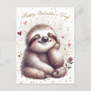 Glad Alla hjärtans dag Sloth Vykort