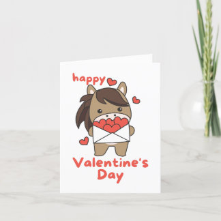 Glad Alla Hjärtans Dag söt häst Helgkort