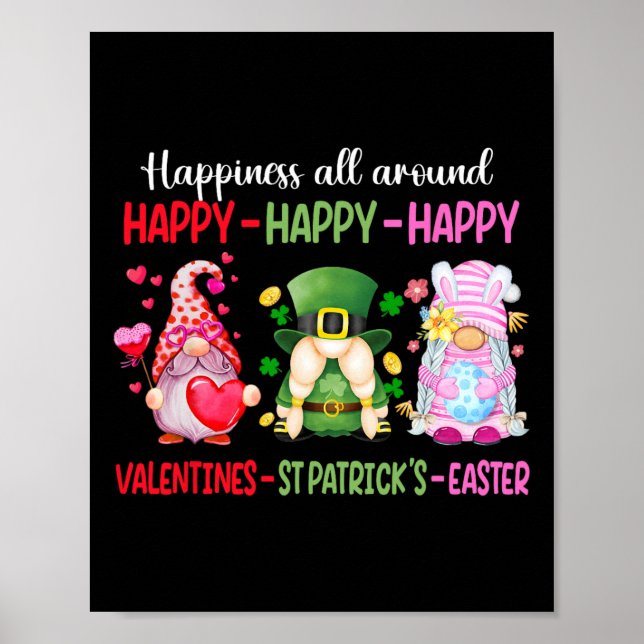 Glad Alla hjärtans dag St Patrick Påsk Tomte Lycka Poster (Framsidan)