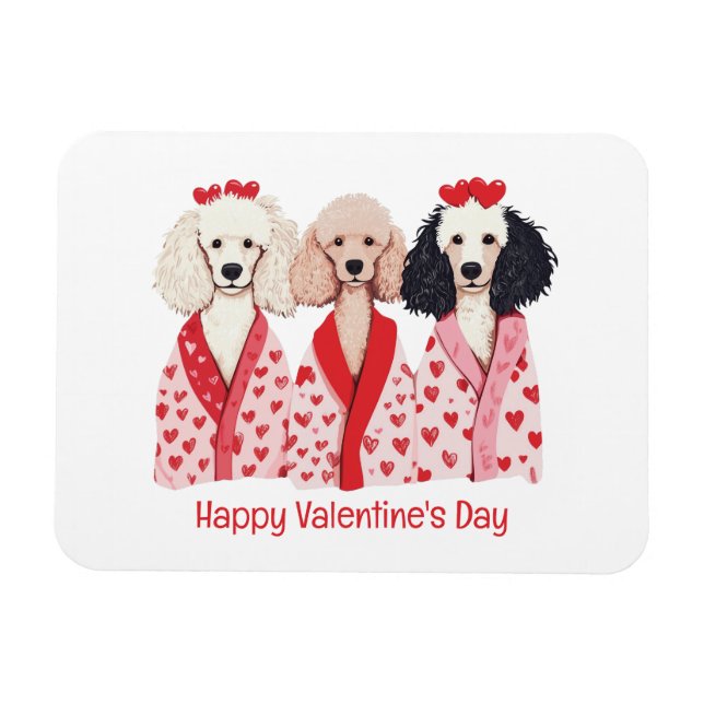 Glad Alla Hjärtans Dag Standard Poodle Hundar Magnet (Horisontell)