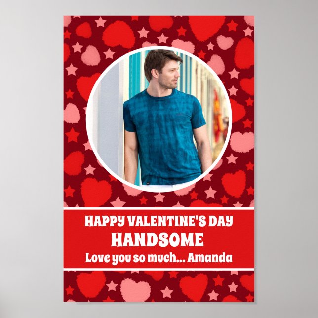 Glad Alla Hjärtans Dag Stilig Personlig Foto Poster (Framsidan)