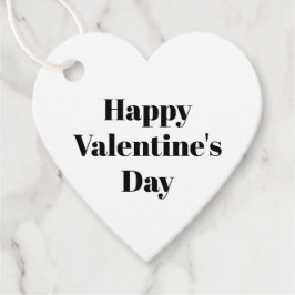 Glad Alla hjärtans dag, svart, vitt minimalistiskt Gåvor Etiketter