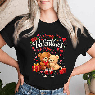 Glad Alla hjärtans dag T-shirt Söt björnpar